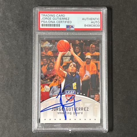 2011 Leaf Basketball #J61 Jorge Gutierrez Signed Card AUTO PSA Slabbed Cal Bears