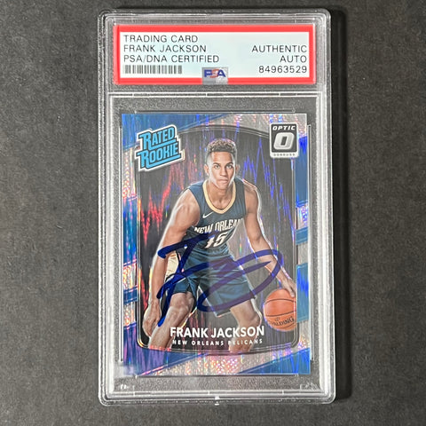 2017-18 Panini Donruss Optic #170 Frank Jackson Signed Card AUTO PSA Slabbed Pelicans