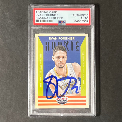 2009-10 Panini Past #162 Evan Fournier Signed Card AUTO PSA/DNA Encapsulated Nuggets