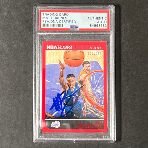 2014-15 NBA Hoops #136 Matt Barnes Signed Card AUTO PSA Slabbed Clippers