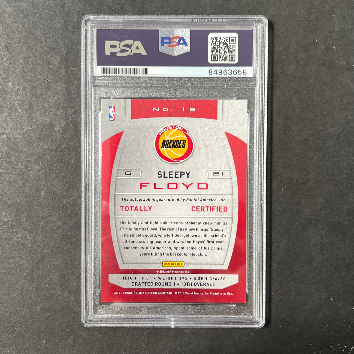2013-14 Panini Totally Certified #18 Eric Sleepy Floyd Signed Card AUT ...