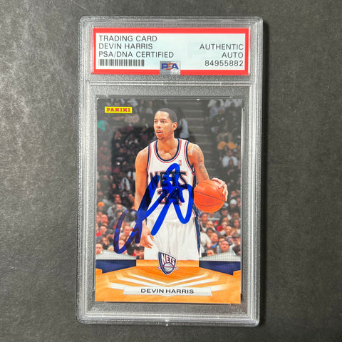 2009 Panini #16 Devin Harris Signed Card AUTO PSA Slabbed