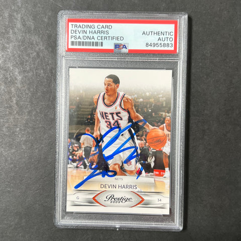 2009 Panini Prestige #62 Devin Harris Signed Card AUTO PSA Slabbed