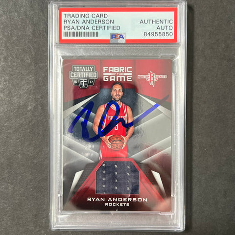 2016-17 Panini Totally Certified #29 Ryan Anderson Signed Card AUTO PSA Slabbed Rockets