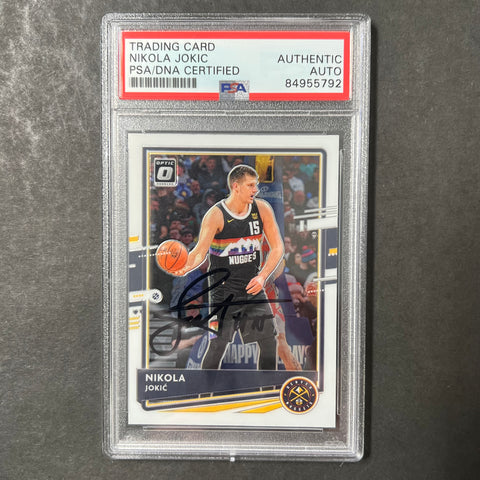 2020-21 Panini Donruss Optic #96 NIKOLA JOKIC Signed PSA Slabbed Nuggets