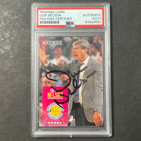 1992 Skybox #263 Don Nelson Signed Card AUTO PSA Slabbed Warriors