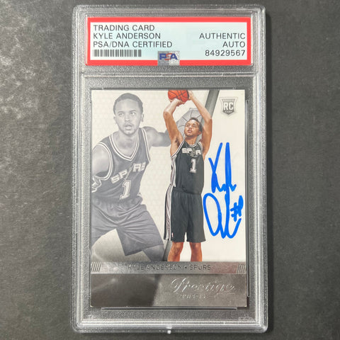 2014 Panini Prestige #185 Kyle Anderson Signed Card AUTO PSA/DNA Slabbed RC Spurs