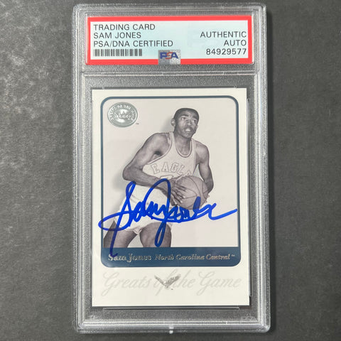 2001 Fleer #69 Sam Jones Auto Signed Card PSA/DNA Encapsulated Boston Celtics North Carolina Central