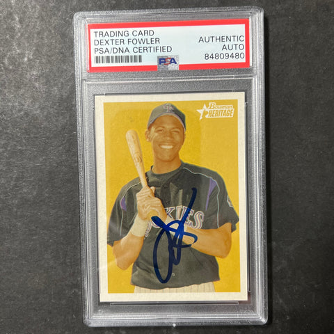 2006 Topps #BHP37 Dexter Fowler Signed Card PSA Slabbed Auto Rockies
