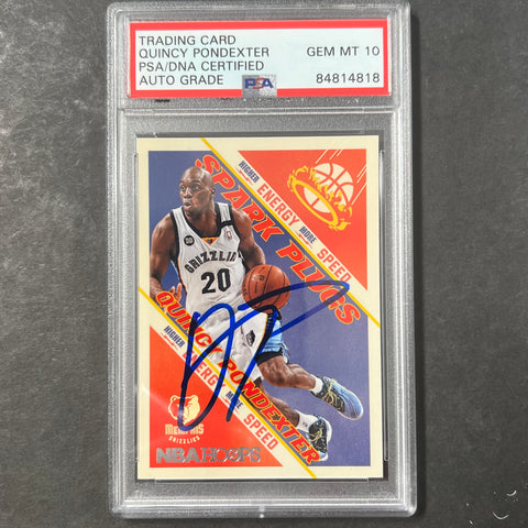 2013-14 Panini Hoops #20 Quincy Pondexter signed card Auto 10 PSA/DNA Grizzlies