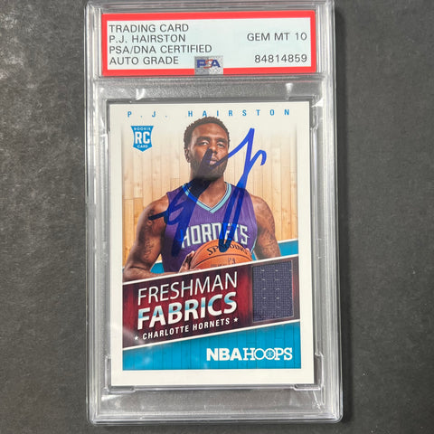 2014-15 Panini Hoops #23 PJ Hairston Signed Card AUTO 10 PSA/DNA Slabbed RC Hornets