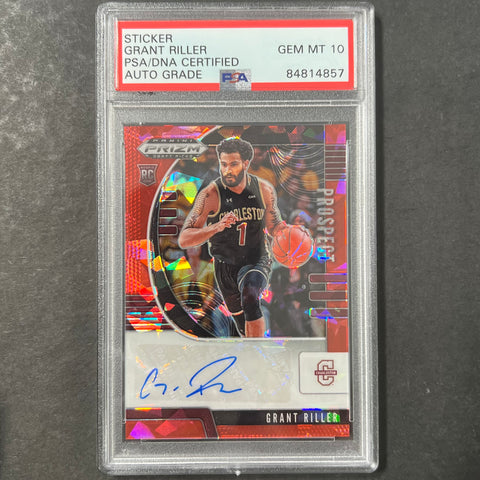 2020 Panini Prizm Draft Picks #PA-GR Grant Riller Signed Card AUTO 10 PSA/DNA Slabbed Hornets Charleston