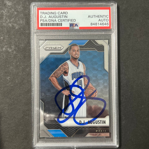 2016-17 Panini Prizm #150 DJ Augustin Signed Card AUTO PSA Slabbed Magic