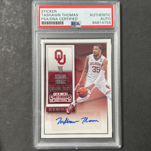 2015 Panini Contenders Draft Picks #160 Tashawn Thomas Signed Card AUTO PSA Slabbed Oklahoma