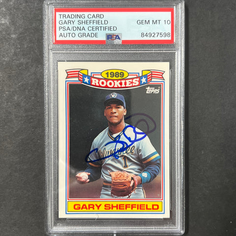 1989 Topps Rookies #25/33 Gary Sheffield Signed Card PSA Slabbed AUTO 10 Tigers