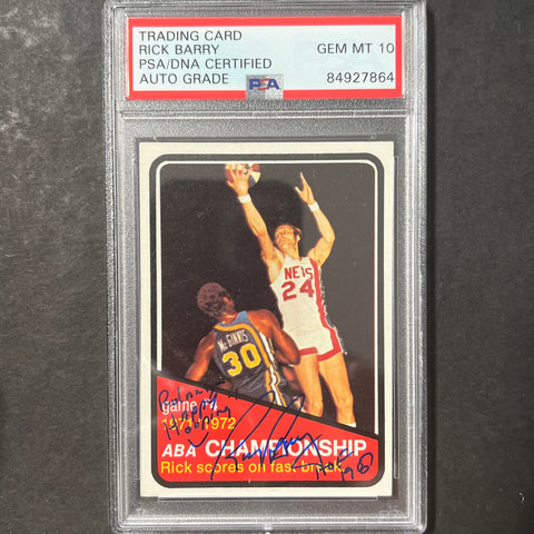 1972 Topps #244 Rick Barry Signed Card AUTO 10 PSA Slabbed Warriors