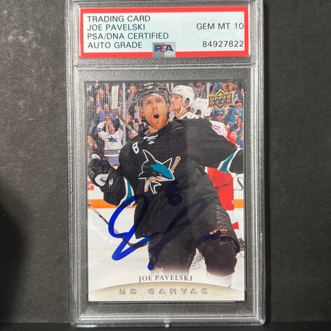 2011 Upper Deck #C69 Joe Pavelski signed card PSA/DNA Auto 10 San Jose Sharks Slabbed