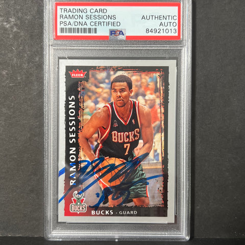 2008-09 Fleer #85 Ramon Sessions Signed AUTO PSA Slabbed Bucks