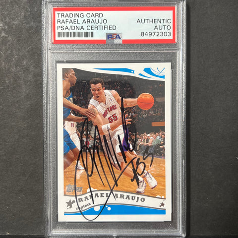 2005 Topps #75 Rafael Araujo Signed Card AUTO PSA Slabbed Raptors