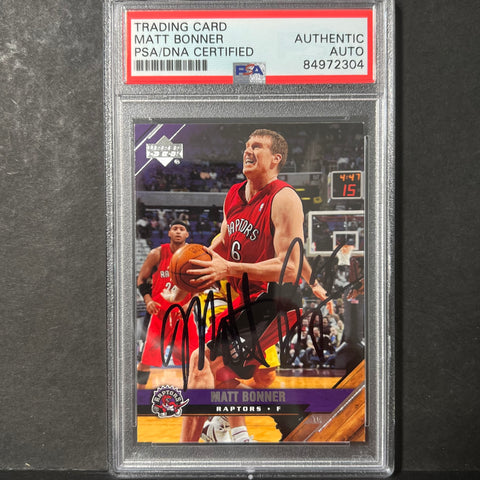 2005-06 Upper Deck #186 Matt Bonner Signed Card AUTO PSA Slabbed Raptors