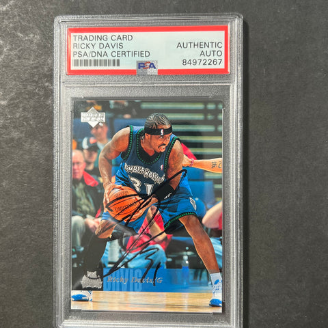 2006-07 Upper Deck #110 Ricky Davis Signed Card AUTO PSA Slabbed Timberwolves