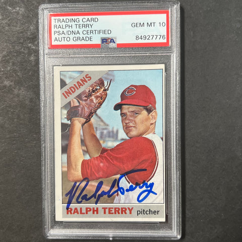 1966 Topps #109 Ralph Terry Signed Card PSA Slabbed Auto Cleveland