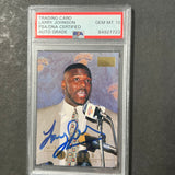 1996 Skybox #76 Larry Johnson Signed Card AUTO 10 PSA Slabbed Knicks