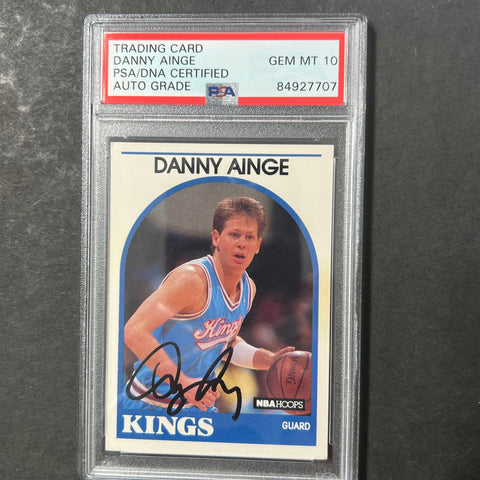 1988-89 NBA Hoops #215 Danny Ainge Signed Card Auto 10 PSA Slabbed Suns