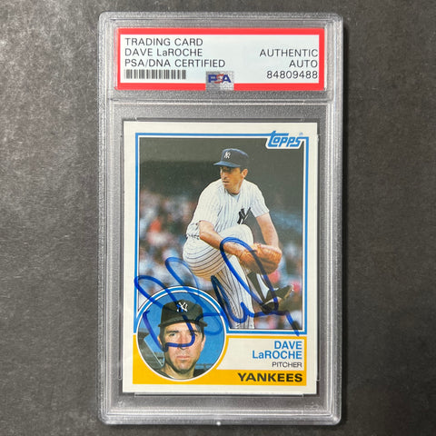 1983 Topps #333 Dave LaRoche Signed Card PSA Slabbed Auto Yankees