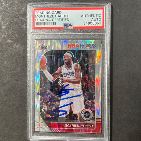 2019-20 Panini Hoops Premium Stock #82 Montrezl Harrell Signed Card AUTO PSA Slabbed Clippers