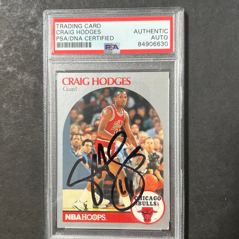 1990 NBA Hoops #64 Craig Hodges Signed Card AUTO PSA Slabbed Bulls
