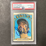 1972 Topps #352 Dave LaRoche Signed Card PSA Slabbed Auto Twins