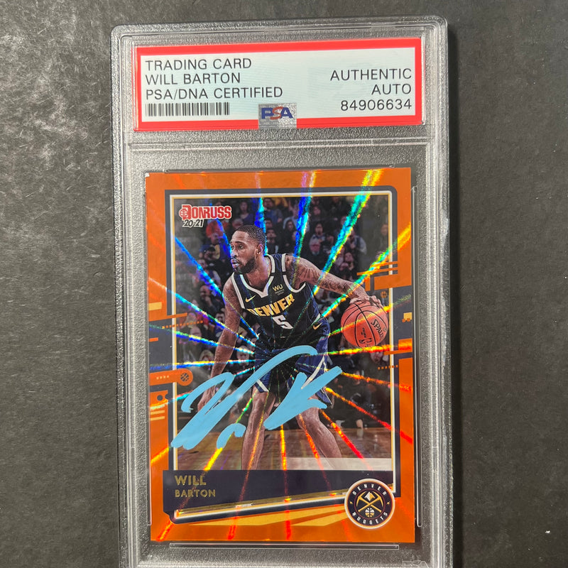 2020-21 Panini Donruss #88 Will Barton Signed Card AUTO PSA Slabbed Nuggets