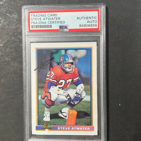 1991 Bowman #125 Steve Atwater Signed Card PSA Slabbed Auto Broncos