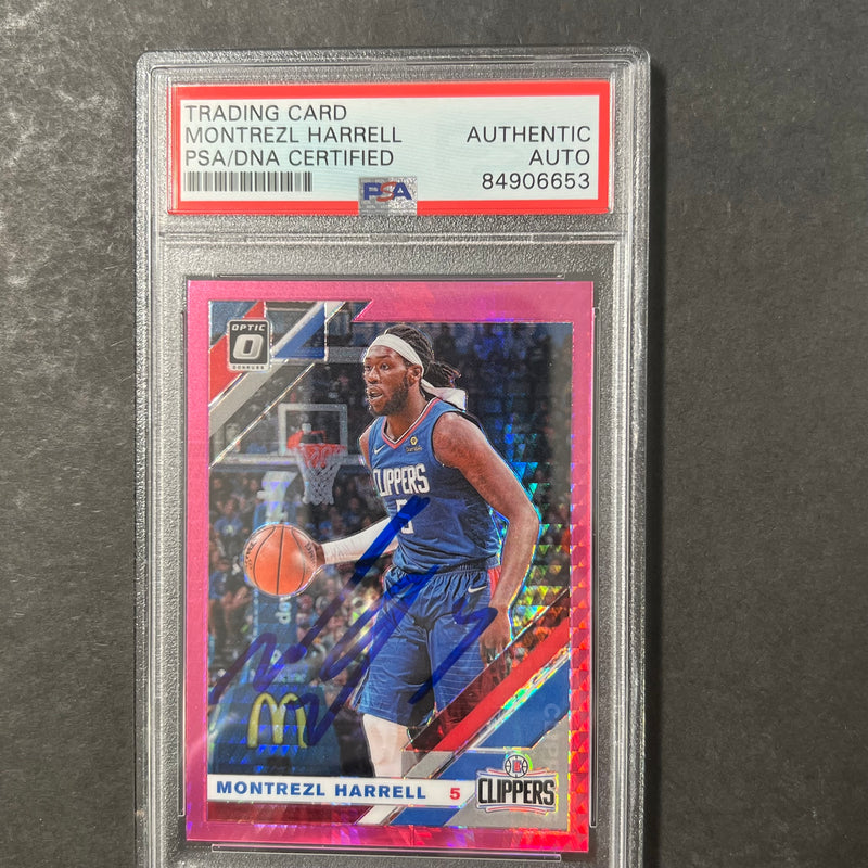 2019-20 Panini Donruss Optic #40 Montrezl Harrell Signed Card AUTO PSA Slabbed Clippers