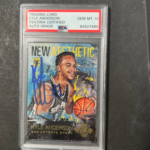 2014-15 Panini Court Kings #7 Kyle Anderson Signed Card AUTO 10 PSA/DNA Slabbed RC Spurs