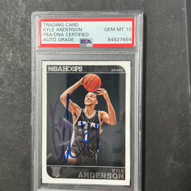 2014-15 Panini Hoops #285 Kyle Anderson Signed Card AUTO 10 PSA/DNA Slabbed RC Spurs