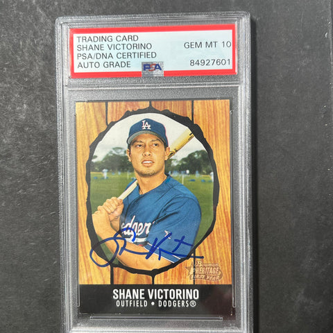 2003 Bowman Heritage #233 Shane Victorino Signed Card AUTO 10 PSA Slabbed Dodgers