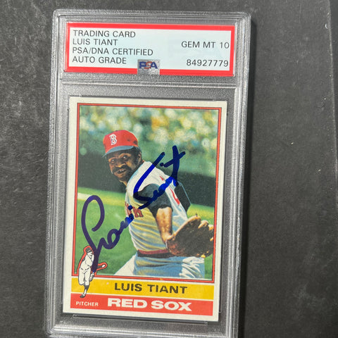 1976 Topps #130 Luis Tiant signed card PSA/DNA AUTO 10 Slabbed Red Sox
