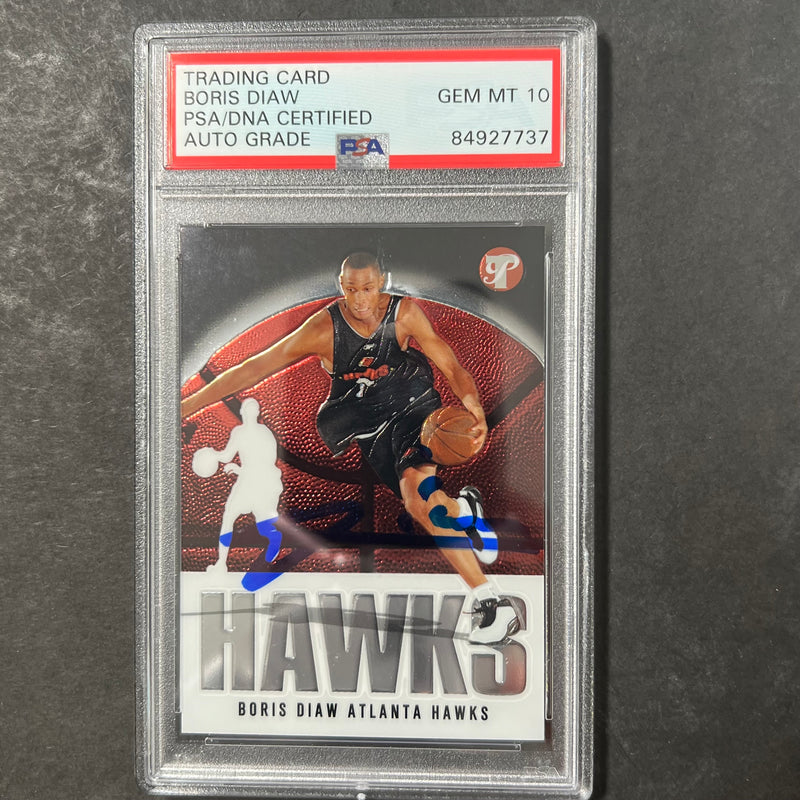 2003 Topps Pristine #161 Boris Diaw-Riffiod Signed Card AUTO 10 PSA Slabbed Hawks