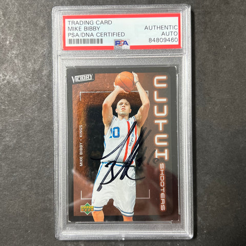2003 Upper Deck Victory #163 Mike Bibby Signed Card AUTO PSA Slabbed Dallas
