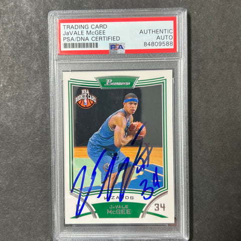 2007-08 Topps Bowman #127 JaVale McGee Signed AUTO PSA Slabbed RC Wizards