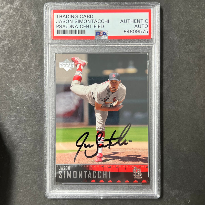 2002-03 Upperdeck #165 Jason Simontacchi Signed Card PSA Slabbed Auto Cardinals