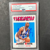 2000 Topps #227 Jahidi White Signed Card AUTO PSA Slabbed Wizards