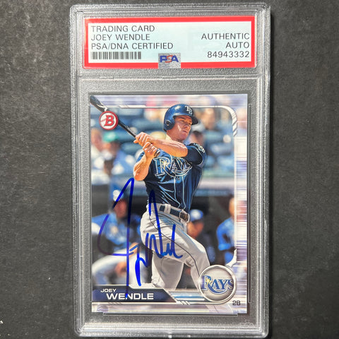 2018 Topps Bowman #3 Joey Wendle Signed Card AUTO PSA/DNA Slabbed Rays