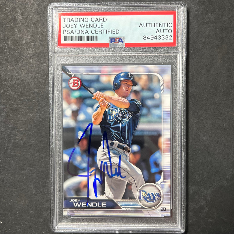 2018 Topps Bowman #3 Joey Wendle Signed Card AUTO PSA/DNA Slabbed Rays
