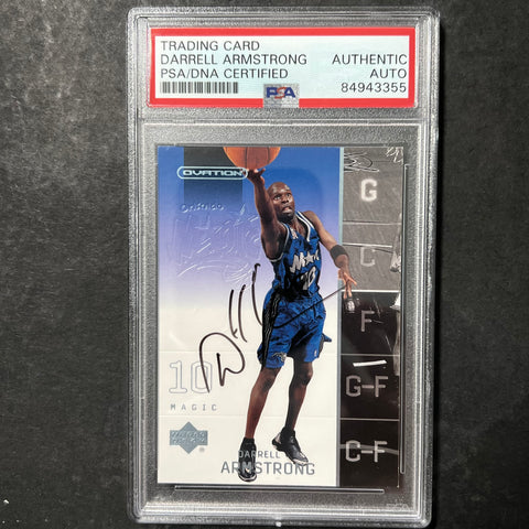 2002 Upper Deck Ovation #62 Darrell Armstrong Signed Card AUTO PSA Slabbed Magic