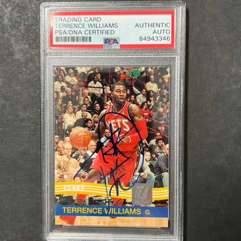 2010 Panini Past and Present Donruss #11 Terrence Williams Signed Card AUTO PSA Slabbed Nets