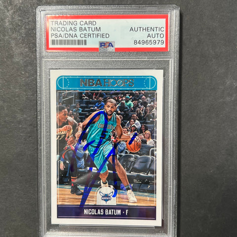 2017-18 Panini Hoops #74 Nicolas Batum Signed Card AUTO Grade PSA Slabbed Hornets