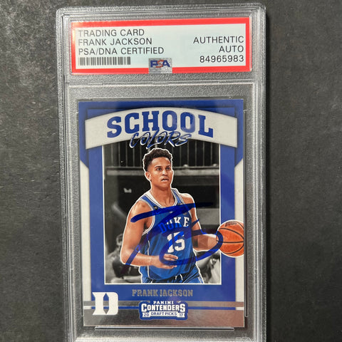 2017-18 Panini Contenders Draft Picks #22 Frank Jackson Signed Card AUTO PSA Slabbed Duke